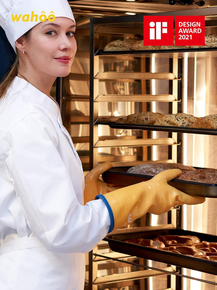 LANON Flüssig Silikon Hitzebeständige Grillhandschuhe, Topfhandschuhe, Backhandschuhe, Ofenhandschuh