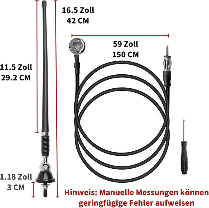 RED WOLF Marine Radio Antenne Flexible, Gummi Ente Antenne FM AM für Boot Yacht ATV UTV Traktor LKW