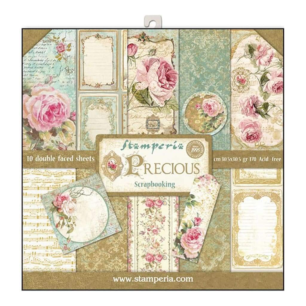 STAMPERIA SBBL24 Papierblock 10 Blätter doppelseitig-Edles Geschenk, Papier, Mehrfarbig, 30.5 x 30.5