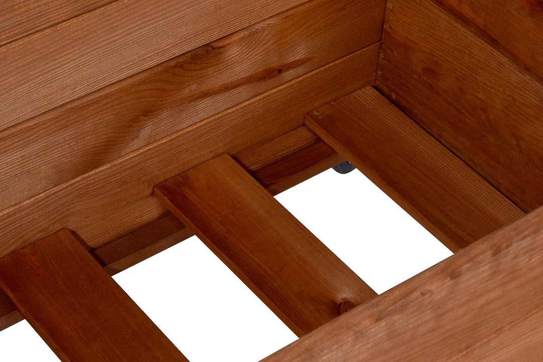 dobar® Hochbeet Rolfi | Rollbares Hochbeet mit Pflanzenvlies | Pflanzkasten aus Holz | 78 x 52 x 40,