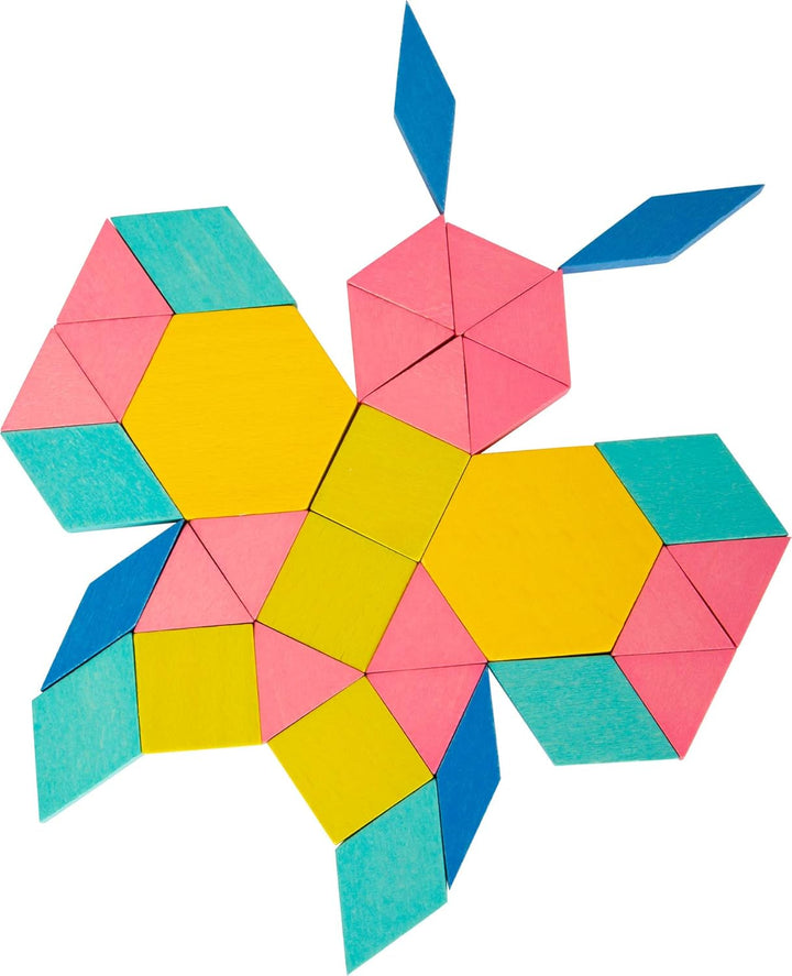 small foot Tangram Mosaik-Set XL, bunter Legespass mit 250 Holzsteinen, mit Aufbewahrungsbox, ab 3 J