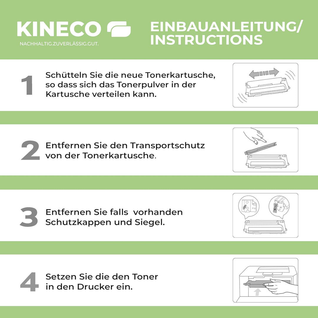 Kineco 3 Toner kompatibel mit Kyocera TK-1150 für Kyocera Ecosys P2235dn P2235dw M2135 M2635 M2735dw