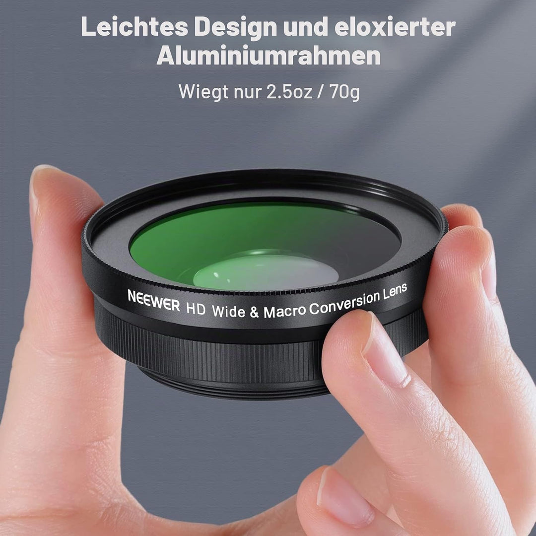 NEEWER 40.5mm HD Weitwinkelobjektiv kompatibel mit Sony ZV-1F ZV-E10 A5000 A6000 2 in 1 18mm Weitwin