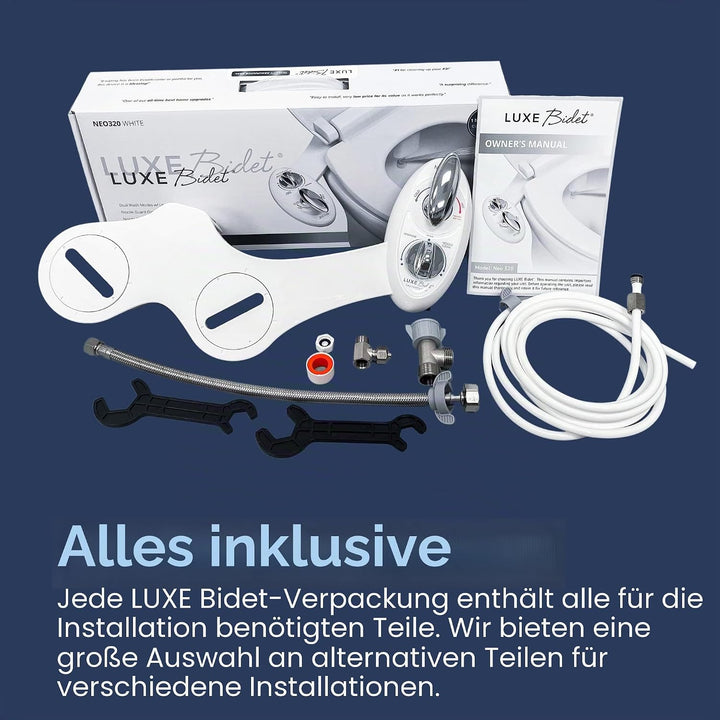 LUXE Bidet NEO 320 – Warm- und Kaltwasser, selbstreinigend, Doppeldüse, nicht elektrischer Bidet-Auf