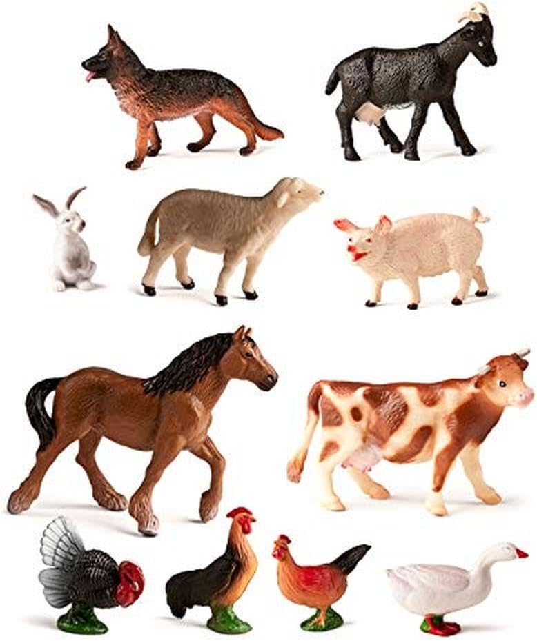 Tierfiguren, Bauernhoftiere, 11 Figuren-27420