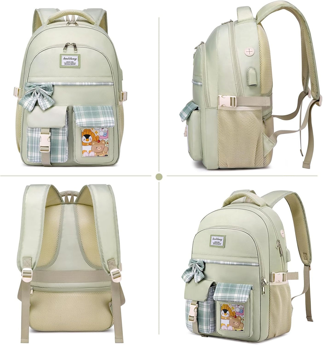 kadilong Rucksack Mädchen für Universität Studium,Rucksack Laptop Damen Lehrerrucksack Schulrucksack
