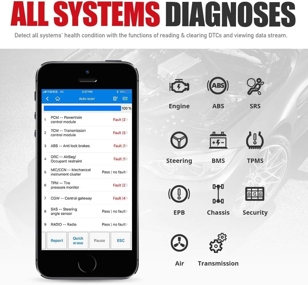Autel Bluetooth obd2 AP200,Fehlercode von alle System auslesen,Reset für Öl SAS EPB DPF BMS usw, OBD