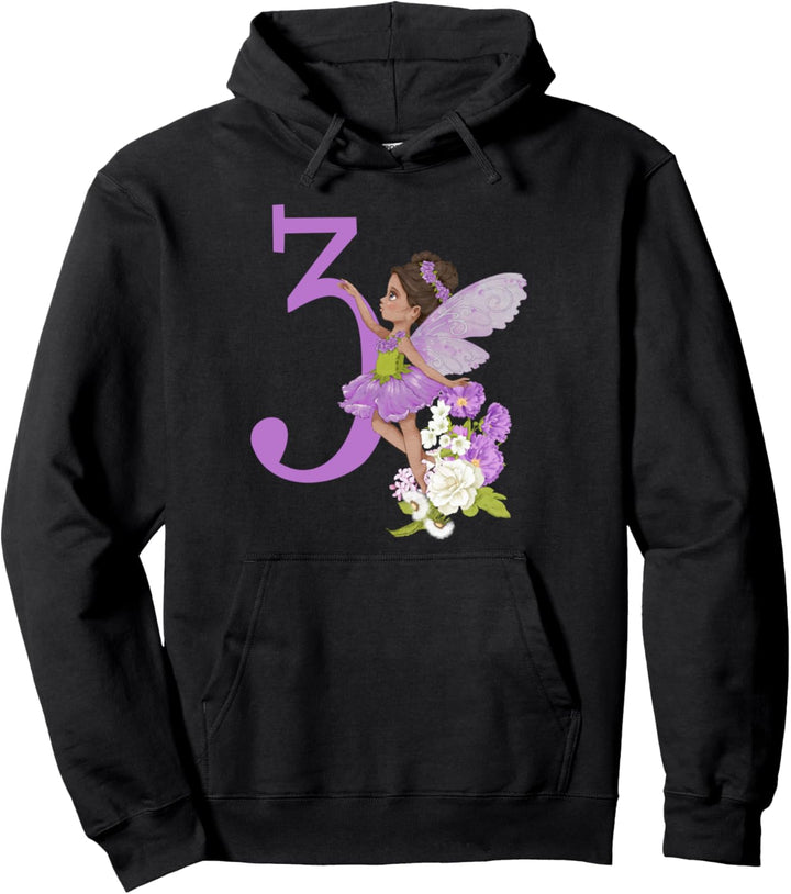 3. Geburtstag Fee Mädchen Blumenfee Feen Schwarze Fee Pullover Hoodie