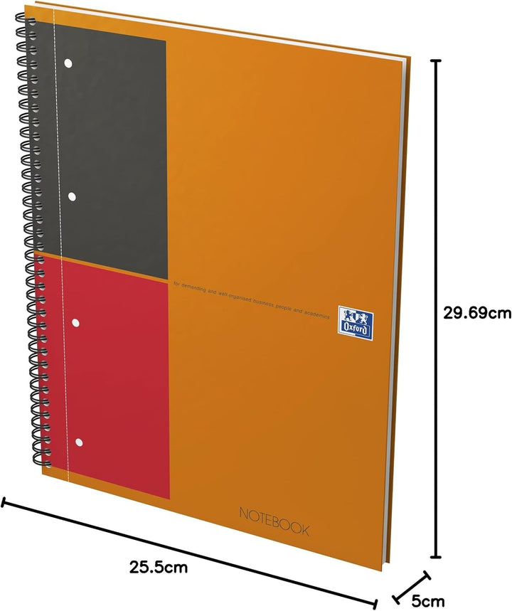 Oxford Notebook International A4, liniert, 160 Seiten, stabiler Kartondeckel, 5 Stück A4 5 Stück lin