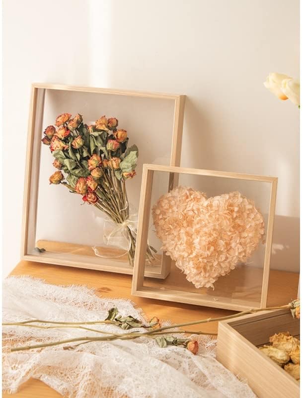 JOSON Bilderrahmen aus Holz, getrocknete Blumen, dekorativer schwimmender Bilderrahmen (20,3 x 25,4