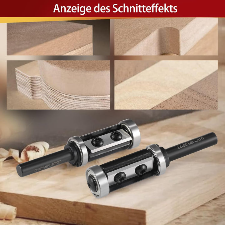 Trvoxviq Wendeplatten Bündigfräser 8mm Schaft, Bündigfräser Oberfräse mit 2-seitigen Austauschbare H