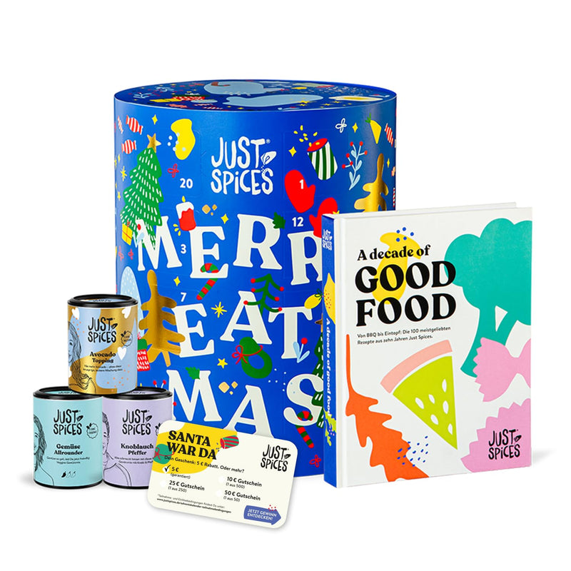Just Spices Grosser Gewürz Adventskalender 2022 I Weihnachtskalender mit 24 Gewürzmischungen + Kochb