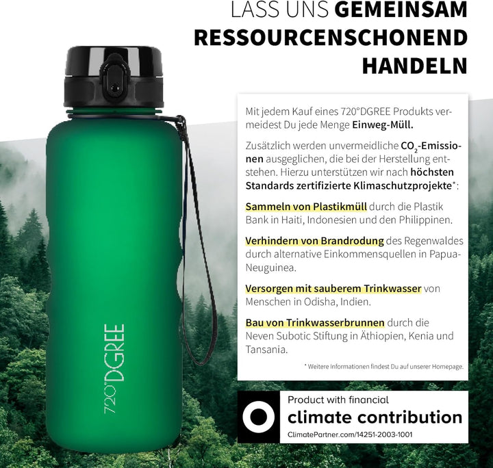 720°DGREE Trinkflasche “uberBottle“ 350ml, 500ml, 650ml, 1l softTouch +Früchtebehälter - Auslaufsich