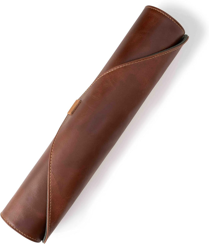 Angus Stoke Messertasche für Kochmesser aus Büffelleder, Exklusive 7-Fach Messerrolltasche mit Extra