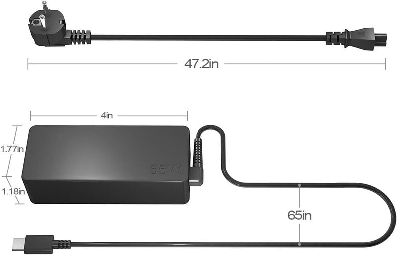 QYD 65W Lenovo Netzteil USB C Laptop Ladekabel für Lenovo ThinkPad T480 T480s T580 T580s T490 T590 E