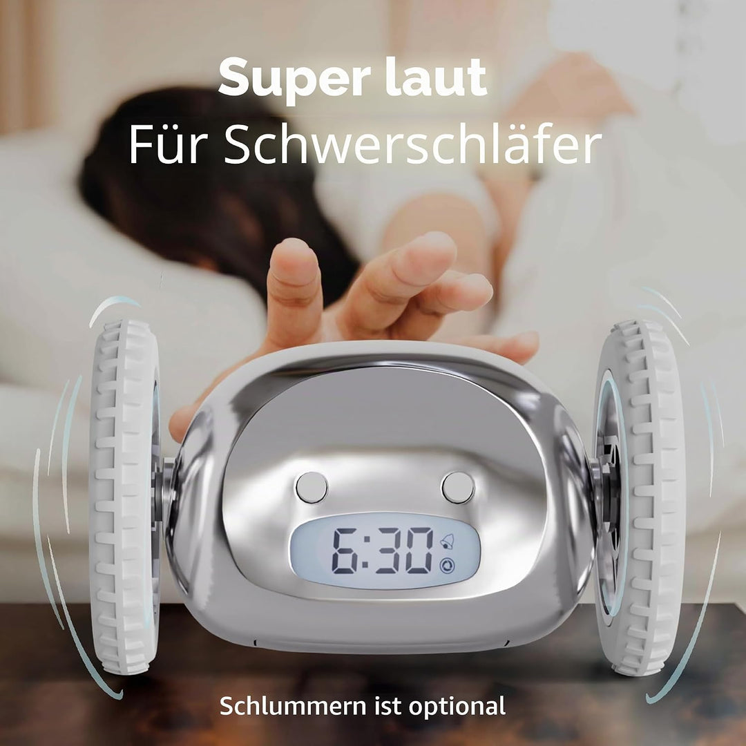 CLOCKY Lauter Wecker Digital Wecker Laut für tiefschläfer Erwachsene Jugendliche Lustig für schwerhö