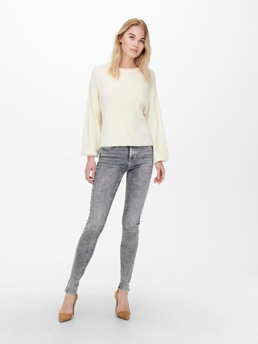 ONLY Female Skinny Jeans ONLBLUSH Mittlere Taille Skinny Fit Jeans XS Light Grey Denim, XS Light Gre