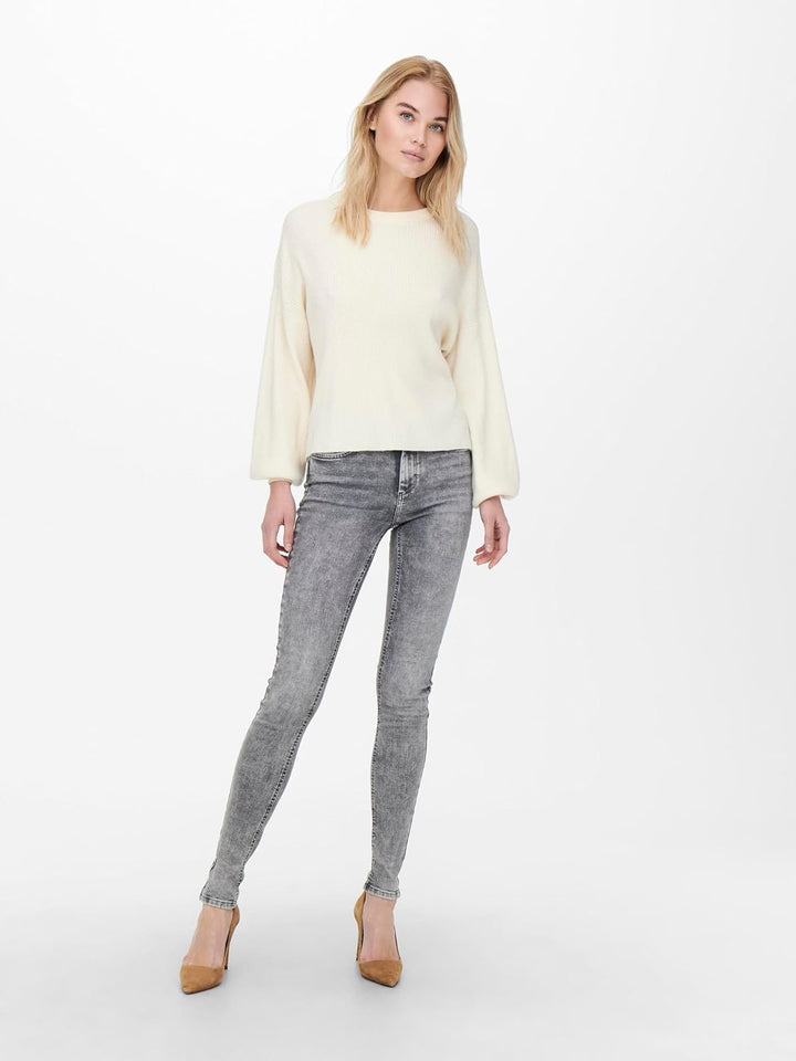 ONLY Female Skinny Jeans ONLBLUSH Mittlere Taille Skinny Fit Jeans XS Light Grey Denim, XS Light Gre