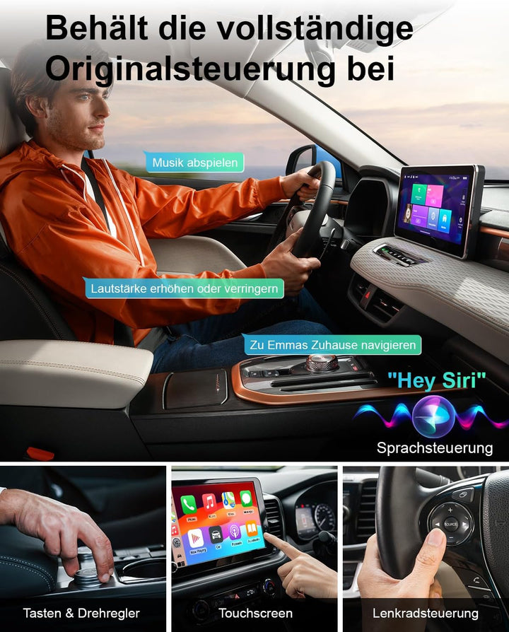 Nano Wireless CarPlay Adapter für iPhone, Wandelt kabelgebundenes CarPlay in kabelloses um, Stabile