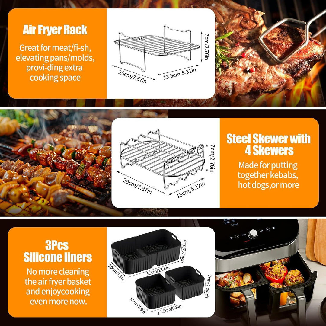 Heissluftfritteuse Zubehör, Airfryer Zubehör für Ninja Foodi Flexdrawer AF500EU 10,4L Air Fryer Sili