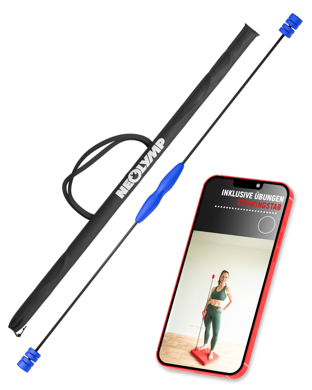 NEOLYMP Schwingstab Fitness - Verstellbare Gewichte für Schwingenschlag - Gymnastikstab - Ergonomisc