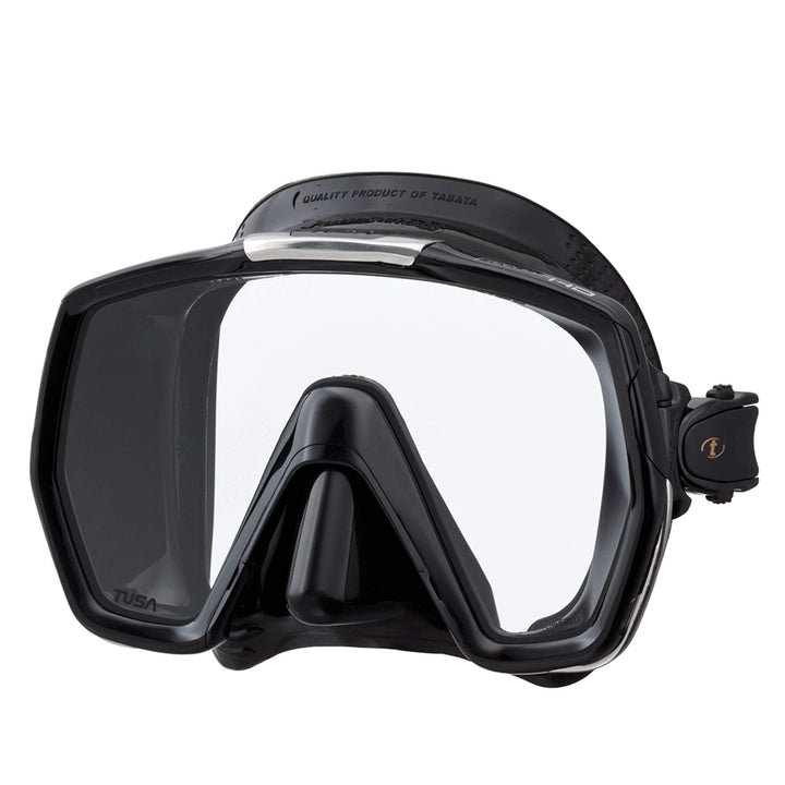 Taucherbrille Tusa Freedom HD - einglas tauchmaske schnorchelmaske erwachsene profi (M-1001) Schwarz