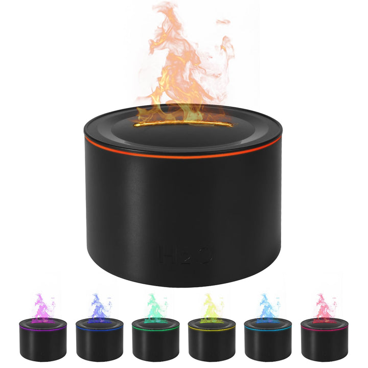 Vulkan Luftbefeuchter Flammen Aroma Diffusor: 160ml Ätherisches Öl Diffuser 7 Farbwechsel-Flammeneff