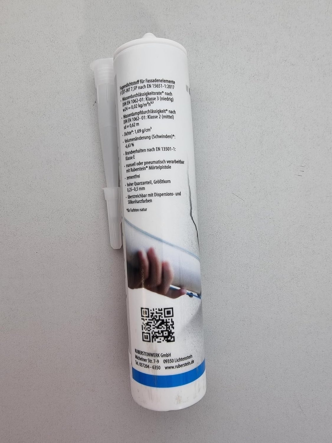 Ruberstein Fugen- und Rissspachtel zementgrau, 310 ml Kartusche