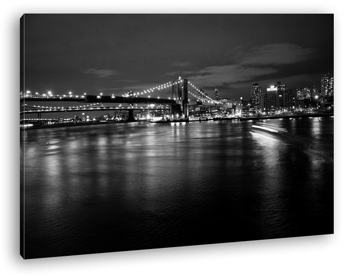 deyoli Hängebrücke in New York City Format: 100x70 Effekt: Schwarz&amp;Weiss als Leinwand, Motiv fertig
