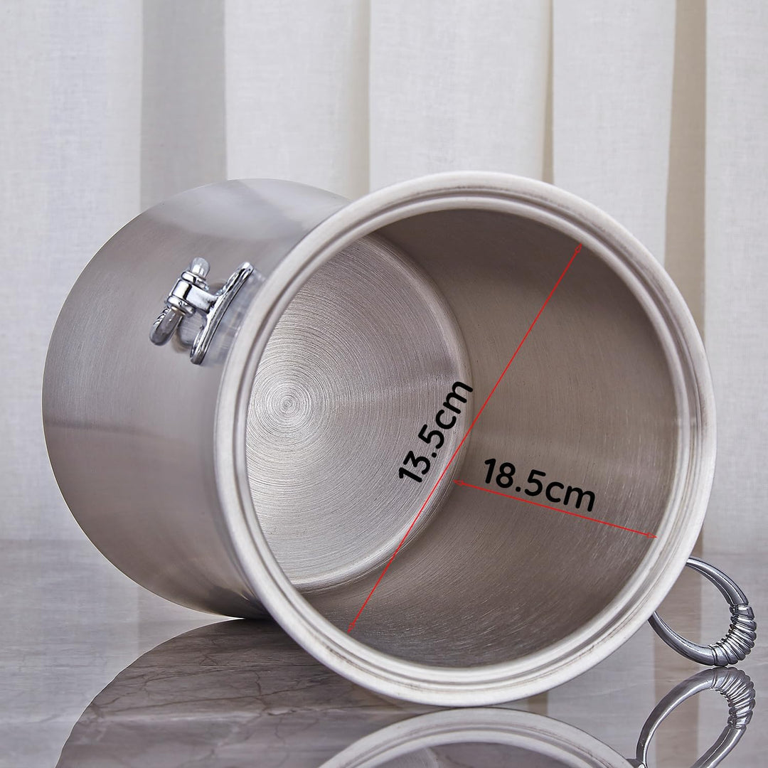 Eiseimer mit Deckel und zange Premium Eiskübel als Eiswürfelbehälter Ice Bucket,Eiskübel-Set, 3 l, d