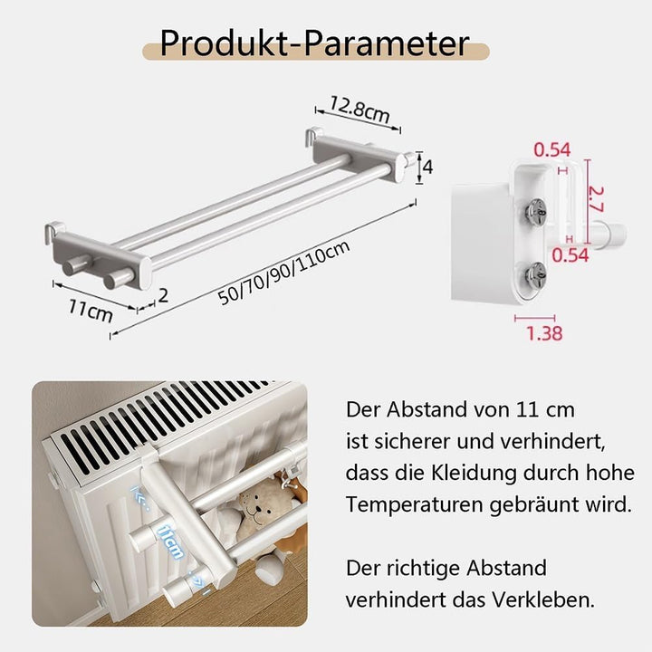 RIDELF Handtuchhalter Heizkörper, Handtuchhalter Heizung, Handtuchhalter für Heizkörper, Heizkörper