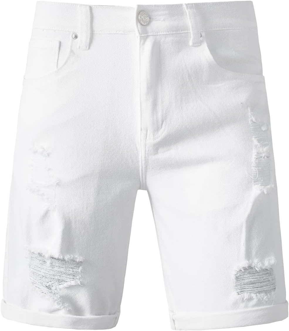 Meilicloth Jeans Shorts Kurze Herren Shorts Sommer Denim Western Casual C Weiss XS, C Weiss XS