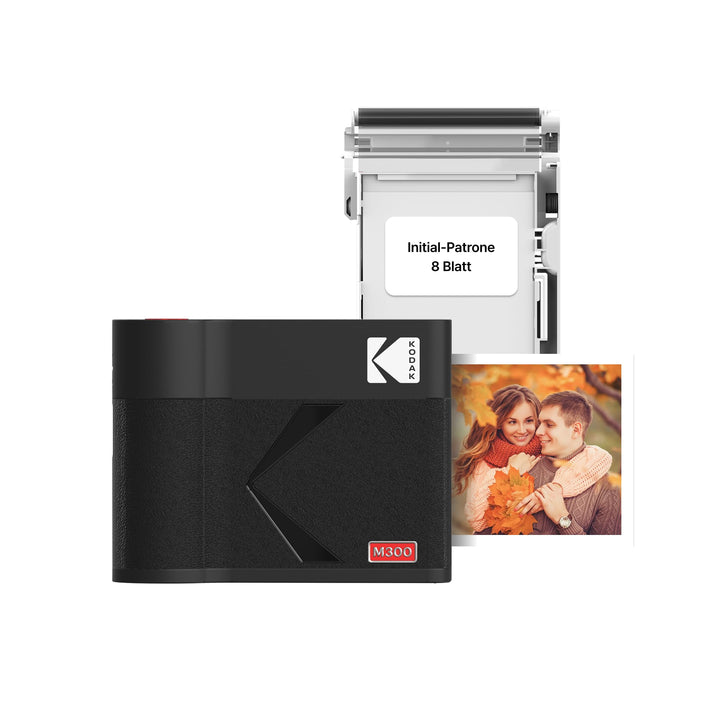 KODAK Mini 3 ERA 4PASS Mobiler Fotodrucker (7,6x7,6cm) (Schwarz, Fotodrucker + 8 Blatts) Mini 3 Foto