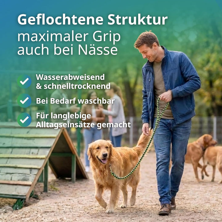 Geflochtene Hundeleine für mittelgrosse und grosse Hunde bis 60 kg | Kurze Führleine | 1,20 m lang |