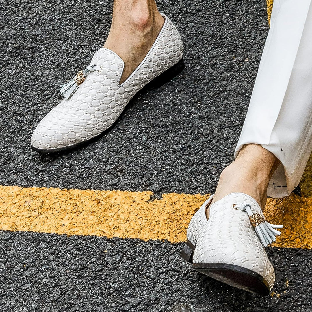 MEIJIANA Herren-Mokassins Business Schuhe Herren Schuhe Mokassins Slipper Herren 41 EU Weiss 04, 44