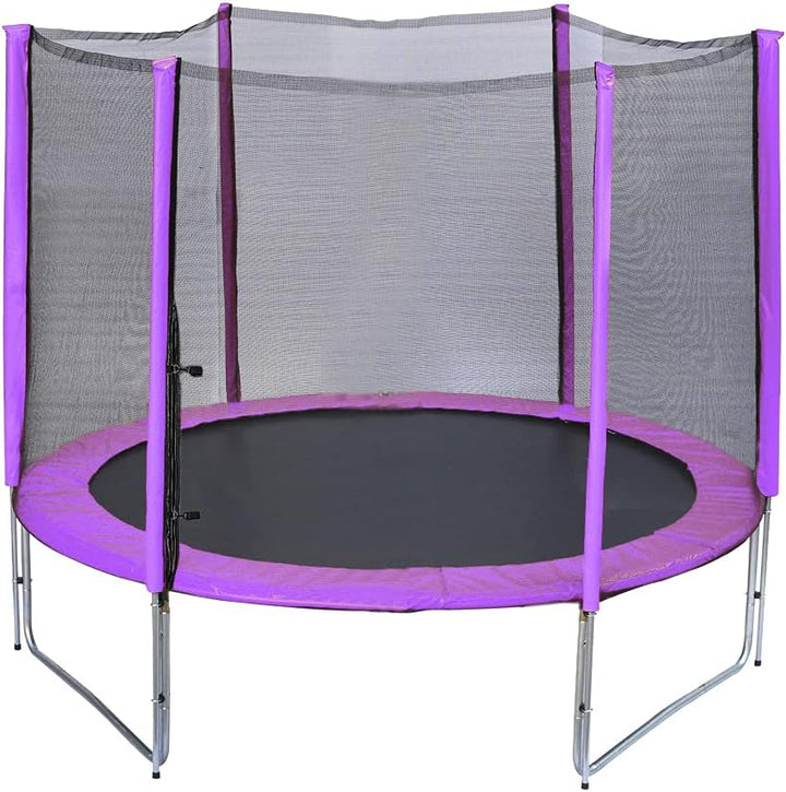Trampolin Sicherheitsnetz Ersatznetz (für Trampolingestell 366cm mit 6 Stangen, Schwarz/Lila) 366 /
