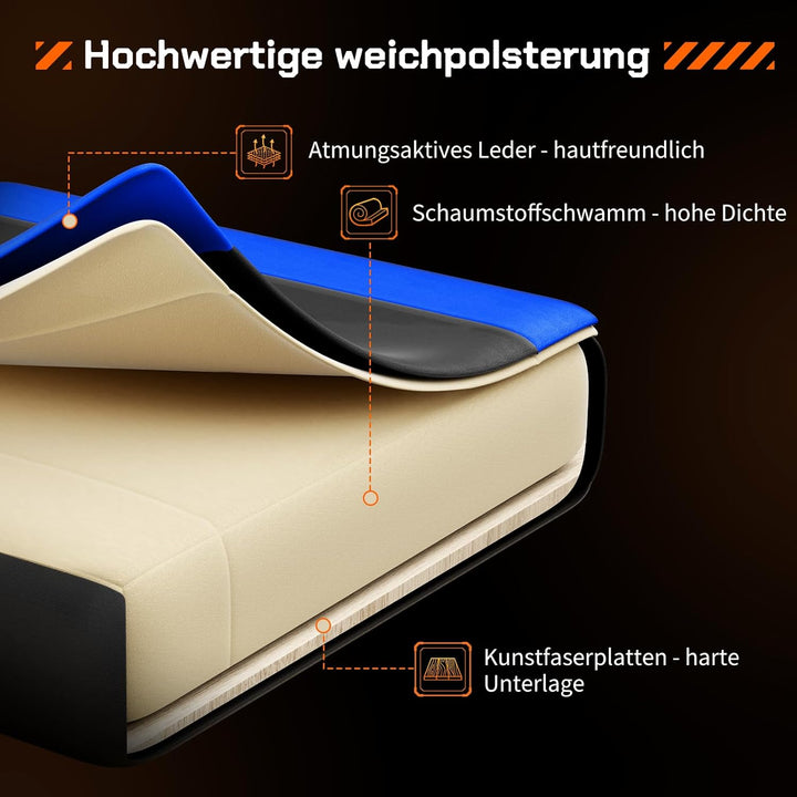 Sweetcrispy Gaming Stuhl,Ergonomischer Bürostuhl mit Fussstütze,Gamer PC Stühle mit Kopfstütze Lende