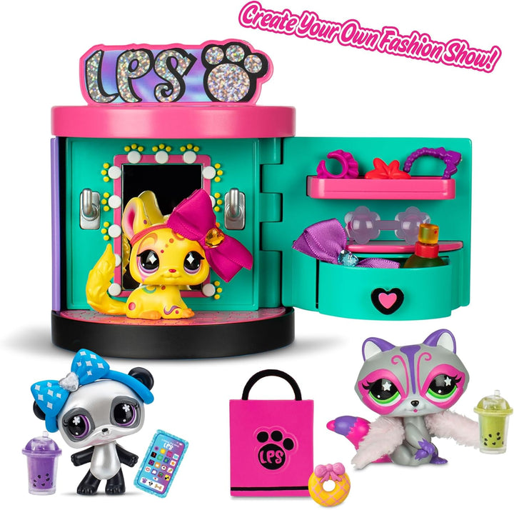 Littlest Pet Shop - Sweet and Style Set - 4-in-1 Boutique - Pack mit 3 Tieren, 15 Zubehörteilen, 1 K