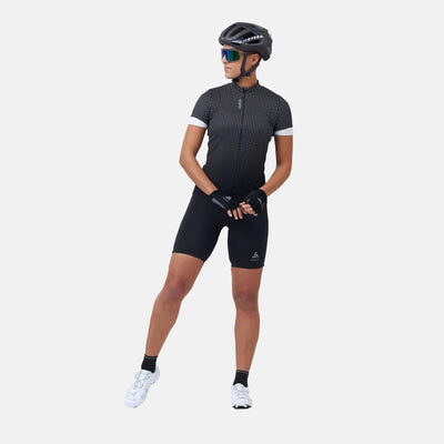 Odlo Damen Essentials_411951 Radtrikot mit Reissverschluss (1er Pack) XS Black - White, XS Black - W