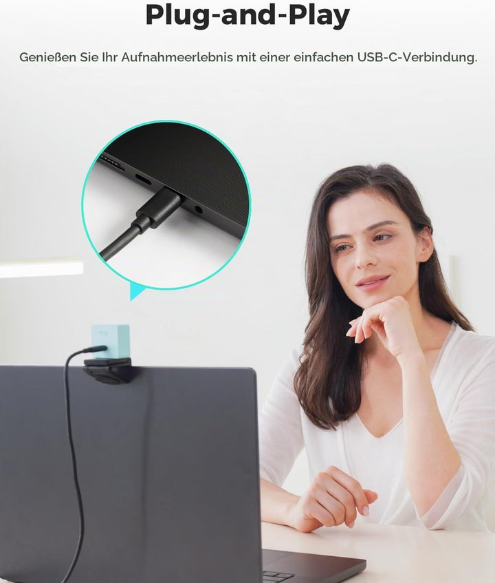 OBSBOT Meet SE 1080P 100FPS Webcam für PC, USB-Webcam mit AI-Tracking, Mikrofon, Stativ, gestaffelte