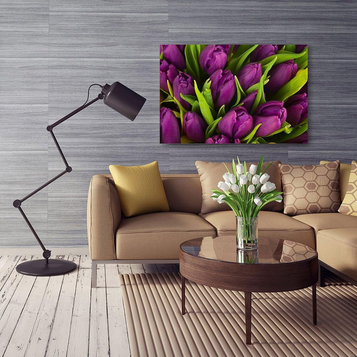 Feeby Frames, Leinwandbild, Bilder, Wand Bild, Wandbilder, Kunstdruck 50x70cm, BLUMEN, TULPEN, NATUR