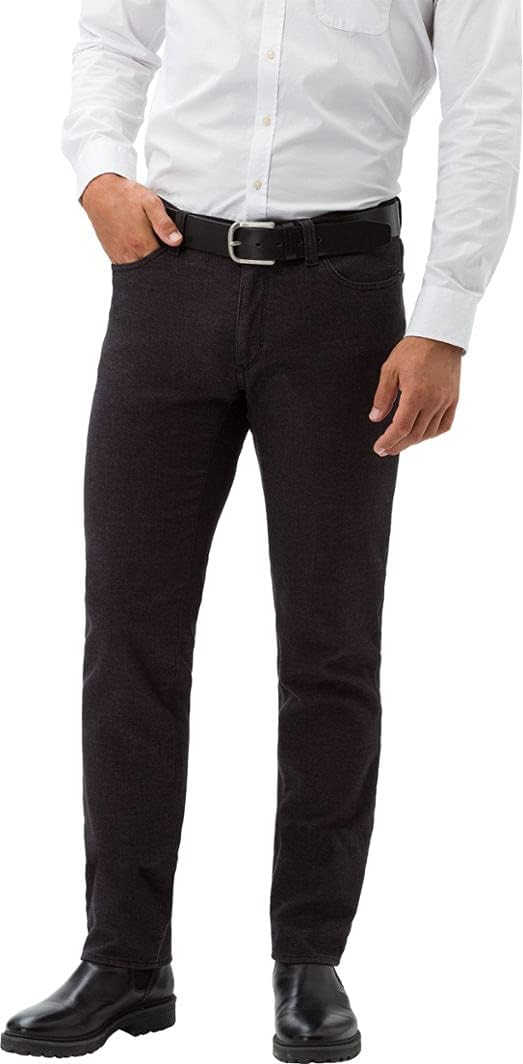 BRAX Herren Jeans Hose Cadiz C Wolloptik Twillstretch Darkblue Kariert 36W / 32L Grau Grau (Anthra 0