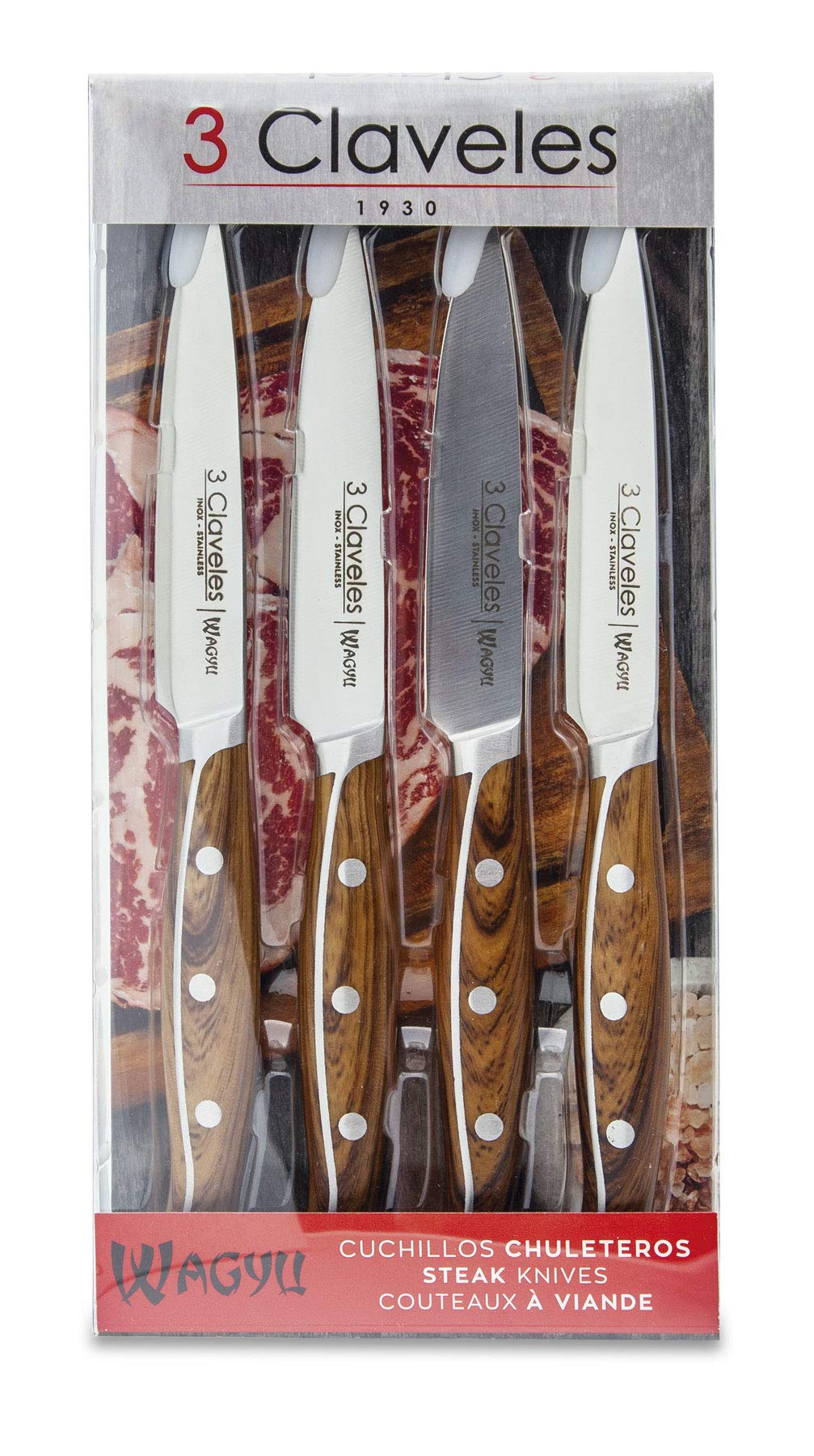SET 4 CUCHILLOS CHULETEROS WAGYU 11,5 cm - 4,5" E 3C