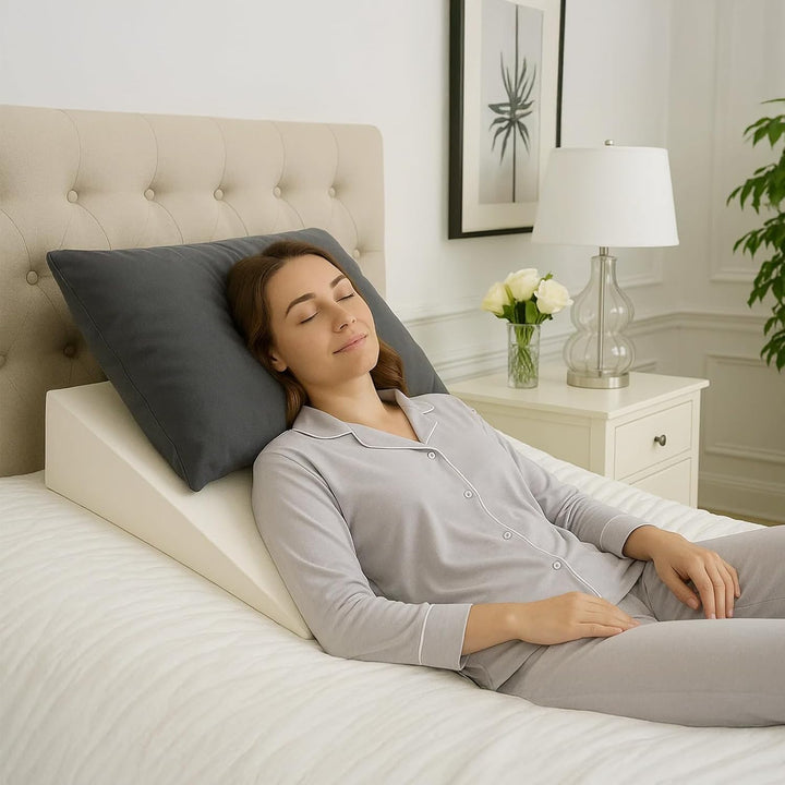 Premium Keilkissen für Bett &amp; Sofa – 2-Zonen-Komfortsystem | Reflux- &amp; Schlafhöherlagerungskissen |
