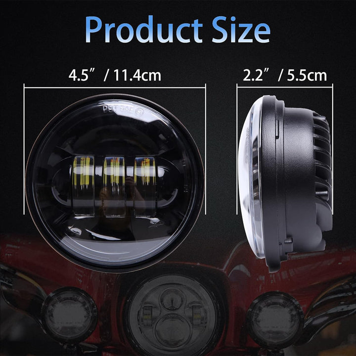 JMTBNO 2 STÜCKE 4,5 Zoll Nebelscheinwerfer 30W LED Motorrad Zusatzscheinwerfer Scheinwerfer Kompatib