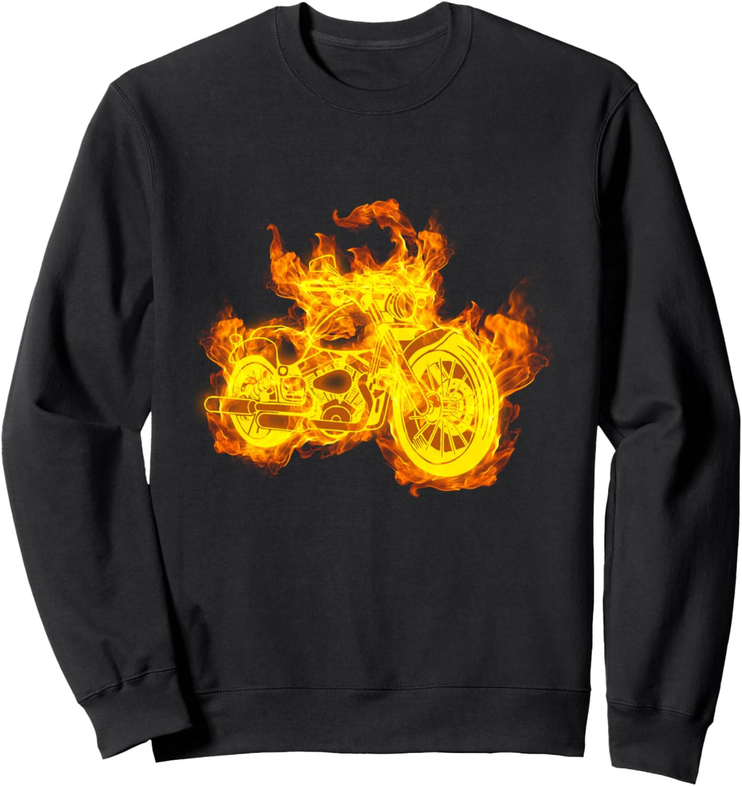 Feuer Motorrad Flammen Bike Motorradfahrer Sweatshirt