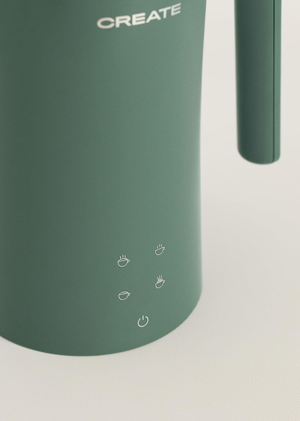 CREATE/MILKFROTHER/Elektrischer Milchaufschäumer Grün-Sage/Touchscreen, 4 Automatikprogramme, Sicher