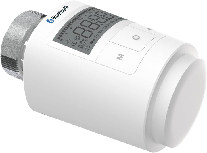 Elektronisches Heizkörperthermostat mit Bluetooth, Digitale Temperaturregelung per App, Weiss, Progr