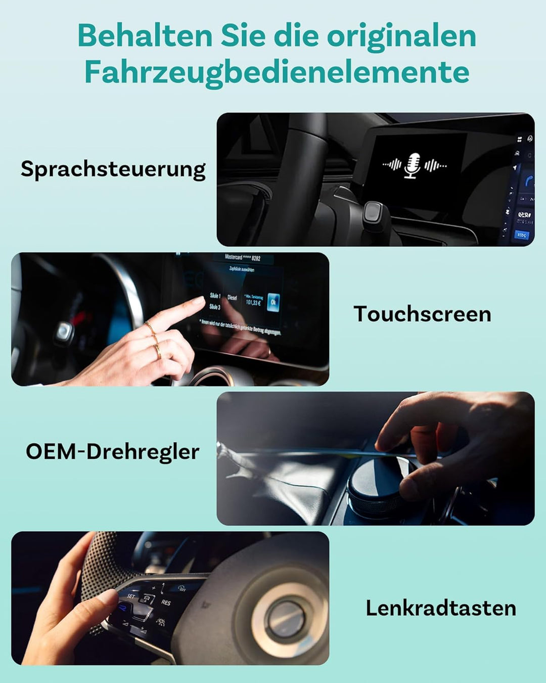 2026 Ottocast Mini Tube Wireless CarPlay & Android Auto Adapter, Kabelgebunden zu Kabellos, Plug & P