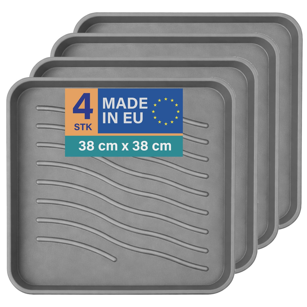 Bestlivings Schuhabtropfschale (4er Pack - Anthrazit) Schuhablage (38x38x2,5cm) wasserdichte Schuhwa